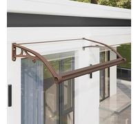 Auvent de Porte et fenêtre incurvé, abri de Pluie extérieur en Polycarbonate, Protection UV, Pluie, Neige, avec quincaillerie, 80 x 200 cm