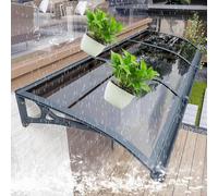 Auvent de Porte et fenêtre, Pare-Soleil imperméable pour Jardin extérieur, auvent de Porte d'entrée en Alliage d'aluminium, Panneau d'endurance en Polycarbonate PC, l 80 x L 180 cm