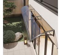 Auvent de porte et fenêtre - Protection UV pour entrée de jardin - Courbé - En polycarbonate marron - 60 x 360 cm