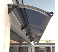 Auvent de Porte et fenêtres, Auvent de Grand réservoir d'eau en Alliage d'aluminium, auvent d'abri de Pluie, Protection UV Pluie Neige Marquise en Polycarbonate (80x360cm/32x142in,A)