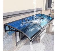 Auvent De Porte Et Fenêtres avec Drainage 60x120cm Marquise Exterieur | Toit Marquise En Polycarbonate, Résistant Pluie Neige UV, Auvent Porte D'entree Pour Terrasse(Blue,80x220cm/31"x87")