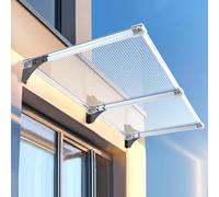 Auvent de Porte et Fenêtres Extérieur,Marquise Solaire Abri Banne,Auvent pour Porte d'Entrée Anti-UV à 99%,Facile à Assembler,Auvent Transparent,Support en Aluminium (100x260cm/39 x102)