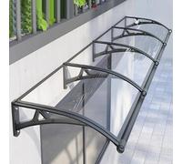 Auvent de Porte et Fenêtres Incurvé Transparent,Auvent d'Extérieur en Polycarbonate,Marquise en Alliage d'Aluminium Protection UV,Marquise Solaire de Balcon Étanche à La Pluie (100x120cm/39 x47)
