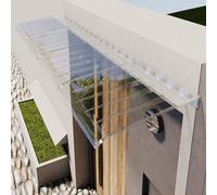 Auvent de Porte et Fenêtres Invisible,Marquise de Porte Moderne,Auvent Marquise en Polycarbonate de 3 Mm d'Épaisseur,Toit de Porte d'Entrée Protection UV,Auvent de Jardin (Clear,60x100cm/24 x39)