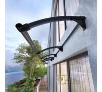 Auvent de Porte et Fenêtres,Marquise de Porte d’Entrée en Polycarbonate Transparent,Marquise Solaire Porte Terrasse Toit Abri Protection Contre la Pluie et Uv,avec Accessoires (45x150cm/18"x59")