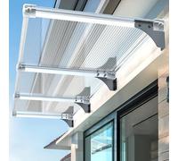 Auvent de Porte et Fenêtres,Marquise Solaire Abri,Marquise d'accueil Insonorisant,Cadre en Aluminium et Couverture en Polycarbonate,pour Garage,Balcon,Extérieur (Clear,50x50cm/20 x20)