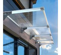 Auvent de Porte et Fenêtres Moderne,Marquise Solaire Abri Banne Entrée Protection,Auvent de Véranda Résistant Aux Chocs (200 Kg),Auvent Transparent Anti-UV à 99% (65x160cm/26 x63)