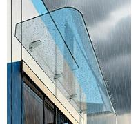 Auvent de Porte et Fenêtres Silencieux,Auvent Marquise d'Entrée Transparent et Invisible,Couverture en Polycarbonate Protection UV Contre La Pluie et La Neige,pour Jardin,Bureau (40x250cm/16 x98)