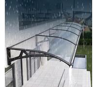 Auvent de Porte et Fenêtres Transparent,Marquise Solaire Abri Banne Entrée en Aluminium,Couverture en Polycarbonate,Toit Abri Contre la Pluie et UV,pour Balcon,Extérieu (60x350cm)