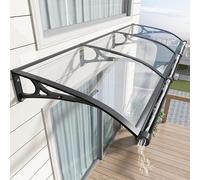 Auvent de Porte extérieur, auvent de Porche imperméable, Protection UV et Neige, Toile en Polycarbonate avec Support en Aluminium, abri Contre la Pluie pour terrasse et Jardin