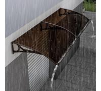 Auvent de porte extérieur en aluminium 300 x 180 cm avec support incurvé facile à installer Structure en aluminium WeatherResint pour une protection extérieure ultime