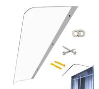 Auvent De Porte Extérieure - 15,7 X 15,7 dans La Vitre Et La Verrière De Patio, Couverture De Bouclier De Pluie Courbe | Polycarbonate Givré, Protection des UV À Neige Solaire, De Pont De Balcon