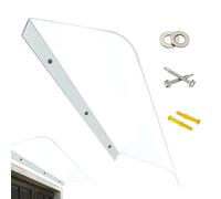 Auvent De Porte Extérieure - 15,7 X 15,7 dans La Vitre Et La Verrière De Patio, Couverture De Bouclier De Pluie Courbe | Polycarbonate Givré, Protection des UV À Neige Solaire, De Pont De Balcon
