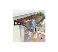 Auvent de porte extérieure - Abri UV et pluie pour terrasse, porche et extérieur - Toit en polycarbonate avec grande gouttière (61 x 150 cm) - Protection contre les intempéries