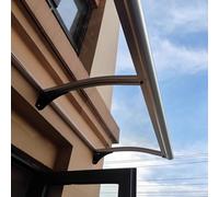 Auvent de Porte Extérieure,Banne Entrée Protection,Auvent Voûté Basic,Cadre en Aluminium et Marquise en Polycarbonate,pour la Protection Contre la Pluie/la Neige (65x160cm/26 x63,D)