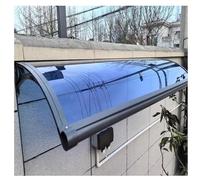 Auvent de porte extérieure - Housse de terrasse avant en polycarbonate avec supports en plastique en acier et aluminium (100 x 260 cm) pour protection solaire et protection contre les intempéries