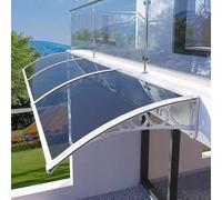 Auvent de porte extérieure, protection UV avec bloc UV à 99,99 %, housse en polycarbonate résistante aux chocs, abri de pluie silencieux pour porte d'entrée, jardin, terrasse