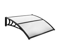 Auvent De Porte-Fenêtre 102 X 99 X 28 Cm Protection Contre Intempéries Design Moderne En Polycarbonate Gris Helloshop26 20_0019664 Multicolore