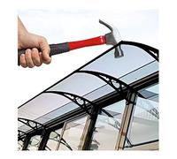 Auvent de porte fenêtre, auvent de terrasse, porche, auvent en arc, abri en polycarbonate, support en alliage d'aluminium anti-UV, silencieux, résistant à la charge, évolutif (couleur : transparent, t