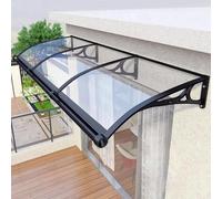 Auvent de Porte, Fenêtre de Jardin, Auvent de Porte D’entrée pour Abri Extérieur, Fenêtre, Porche, Ombrage, Patio, Couverture de Toit avec Évier de Drainage et Support en Aluminium