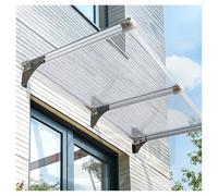 Auvent de Porte-fenêtre en Polycarbonate avec Support en Aluminium, débord de 57 x 160 cm pour entrée Principale, Protection extérieure résistante aux intempéries, Design élégant et épuré.