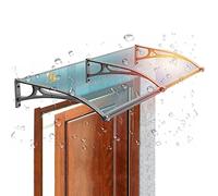 Auvent de Porte, Grand auvent d'évier résistant à la Neige et à la Pluie, auvent extérieur avec Support en Aluminium, Taille personnalisée (Couleur : Noir, Taille : 60 x 160 cm) (Noir 60 x 340 cm)