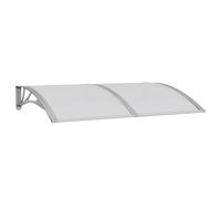 Auvent de porte gris 150 x 100 cm en polycarbonate | Résistant aux intempéries, résistant à la corrosion, arceau ABS, barres en aluminium, accessoires de montage inclus