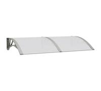 Auvent de porte gris 150 x 75 cm en polycarbonate | Résistant aux intempéries, à la corrosion, arceau ABS, barres en aluminium, accessoires de montage inclus