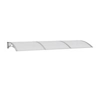 Auvent de porte gris 300 x 100 cm en polycarbonate | Résistant aux intempéries, à la corrosion, arceau ABS et barres en aluminium, accessoires de montage inclus