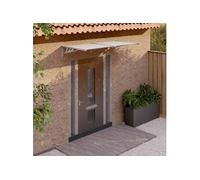 vidaXL Auvent de porte gris et transparent 199 x 90 cm Polycarbonate