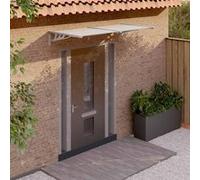 vidaXL Auvent de porte gris et transparent 199 x 90 cm Polycarbonate