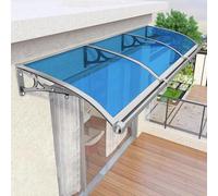 Auvent de porte imperméable avec protection UV et neige en polycarbonate avec support en aluminium doré et argenté pour fenêtre de terrasse, jardin