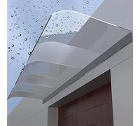 Auvent de porte imperméable en polycarbonate - Protection UV et pare-soleil pour l'extérieur - Design invisible - Largeur 40-360 cm - Parfait pour portes et fenêtres
