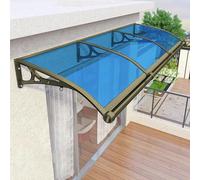 Auvent de porte imperméable - Protection UV et neige - Auvent en polycarbonate avec support en aluminium doré et argenté - Abri de pluie pour terrasse, porche, jardin