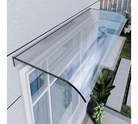 Auvent de porte incurvé en polycarbonate - Résistant aux UV et à l'eau - Protection extérieure - Pour porte d'entrée et fenêtre (40 x 120 cm)