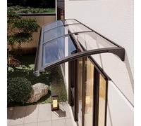 Auvent de porte incurvé en polycarbonate transparent - Protection extérieure contre le soleil et la pluie - Abri de pluie durable pour entrées - Surplomb élégant pour portes - 100 x 180 cm