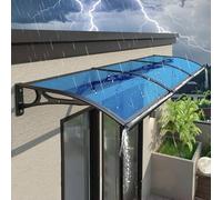Auvent de porte incurvé imperméable en polycarbonate pour entrée, porte arrière, fenêtre, porche, protection UV et pluie, bouclier toutes saisons pour espaces extérieurs