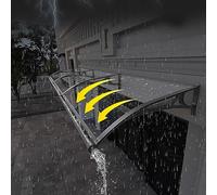 Auvent de porte incurvé pour fenêtre, abri contre la pluie, la neige et les rayons UV, la pluie, la neige et la porte d'entrée avec panneau en polycarbonate et cadre en aluminium, abri moderne pour