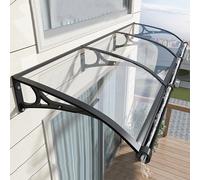 Auvent de porte incurvé résistant aux UV - 80 x 330 cm - Protection contre la pluie - Pour jardin, terrasse, terrasse - Solution parfaite pour un abri extérieur