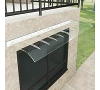 Auvent de porte invisible de 101,6 x 299,7 cm, abri de pluie en polycarbonate avec protection UV, rainure d'épissure pour terrasse extérieure pour protection ultime contre la pluie et le soleil