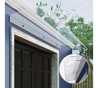 Auvent de porte invisible en polycarbonate durable 100 % transparent pour porte d'entrée et fenêtre de terrasse, résistant aux UV et aux intempéries