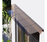 Auvent de porte invisible en polycarbonate pour porte d'entrée, couverture de porte extérieure, protection anti-UV contre la pluie, façade marron, design moderne, abri d'entrée