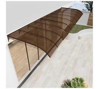 Auvent de porte invisible imperméable en polycarbonate transparent Protection UV et pluie Marron 50 x 400 cm Parfait pour les entrées extérieures et la protection contre les intempéries