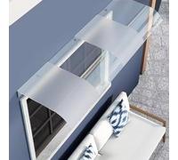 Auvent de porte invisible résistant au vent en polycarbonate - Abri de pluie pour porte d'entrée - Couverture de toit silencieuse pour porche et espaces extérieurs