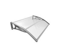 VOUNOT Auvent de Porte d'entrée Toit Marquise en Polycarbonate Porte Résistante Toit Abri Protection Contre La Pluie et UV Gris Transparent 100cm*80cm
