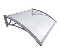 VOUNOT Auvent de Porte d'entrée Toit Marquise en Polycarbonate Porte Résistante Toit Abri Protection Contre La Pluie et UV Gris Transparent 120cm*80cm