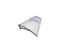 VOUNOT – Marquise auvent de porte d'entrée en polycarbonate anti-UV gris transparent 200x80 cm