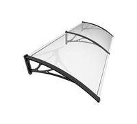 Vounot Auvent de porte d'entrée Marquise - Polycarbonate anti-UV - Transparent 200x80 cm Noir