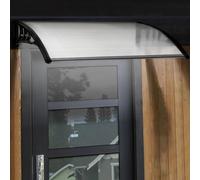 IDMarket Auvent de porte Marquise d'accueil 80 x 120 cm LED solaire polycarbonate Noir
