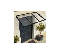 IDMarket - Auvent de Porte Marquise d'entrée Josy Noir 80 x 113 CM verrière